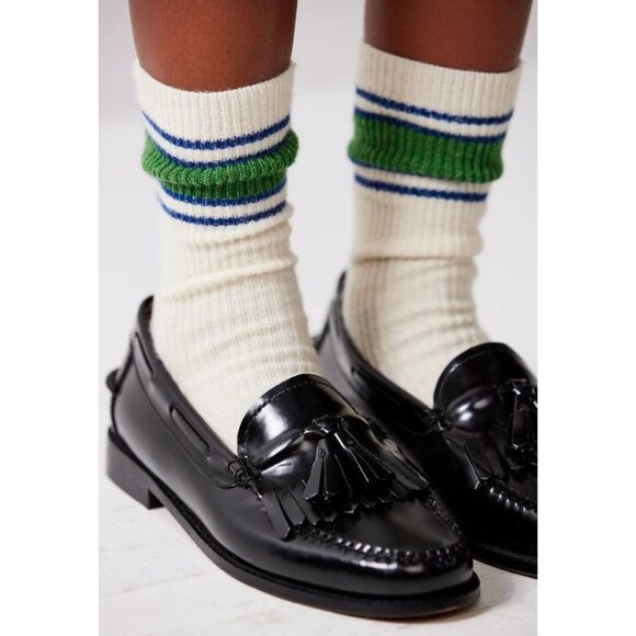 NEW GH Bass Weejuns Esther Tassel Penny Loafers Flats Black Leather Size 10 - Picture 2 of 8